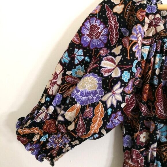 NWOT Ann Taylor Cotton Floral Tiered Ruffle Hem Midi Dress Cottage Core Size 0 - Picture 3 of 6